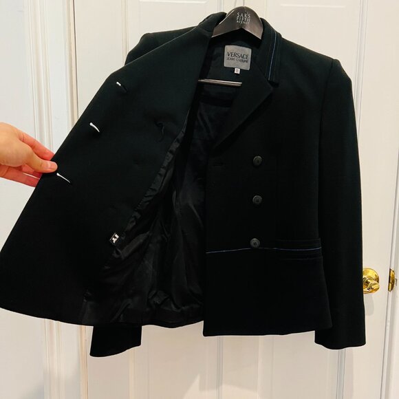 Versace Jeans Couture Double Breast Blazer Jacket and Skirt Suit Set EU 42 US 8 - Picture 3 of 16